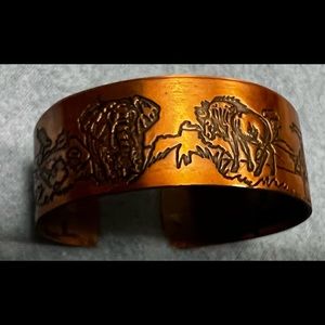 Stamped Copper Bangle Bracelet